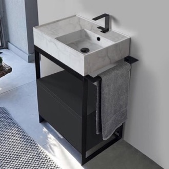 Console Bathroom Vanity Modern  Console Vanity, Marble Style Sink, 27